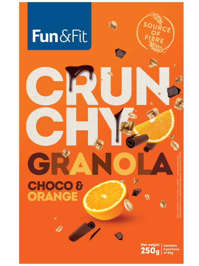 Fun&Fit <br>Crunchy granola choco orange250g