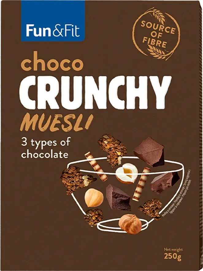 Fun&Fit <br>Crunchy muesli with chocolate  250g