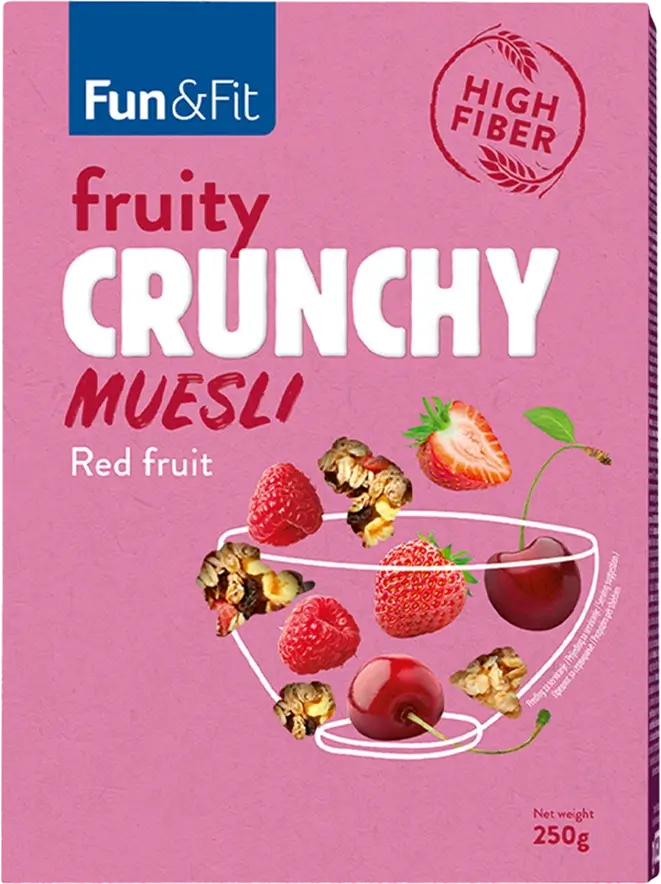 Fun&Fit <br>Crispy muesli with red fruit 250g