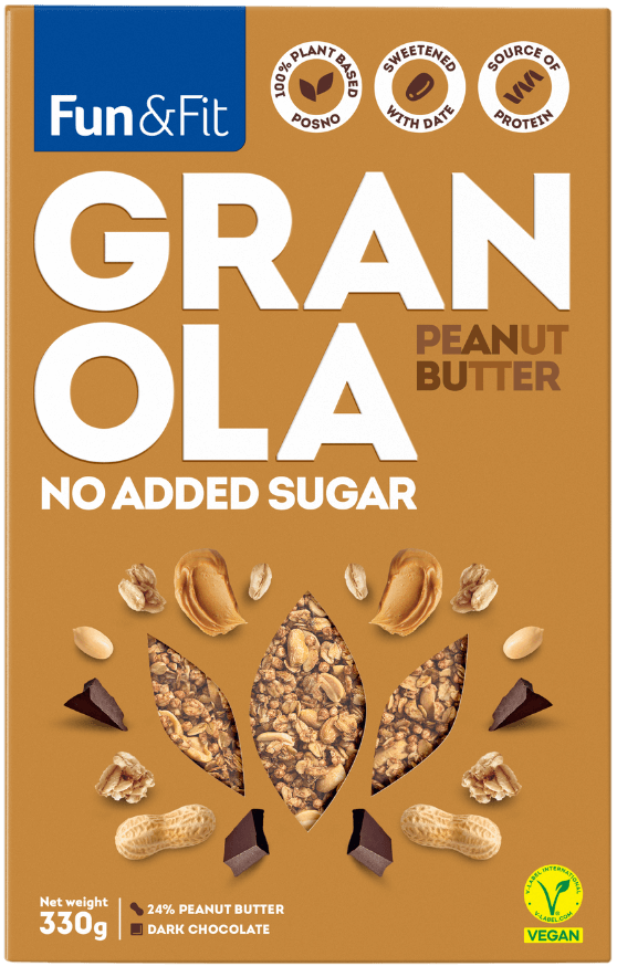 Fun&Fit <br>Granola kikiriki puter 330g