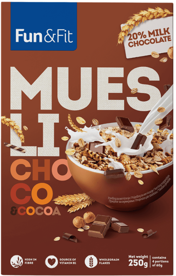 Fun&Fit <br>Chocolate & Cocoa muesli 250g